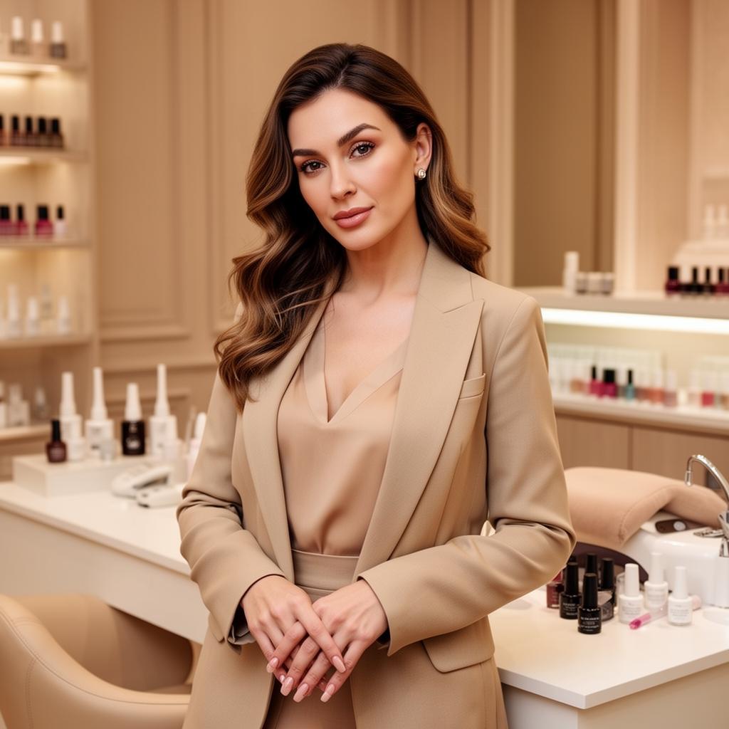Bianca do Canto, nail designer em Balneário Camboriú, em seu estúdio